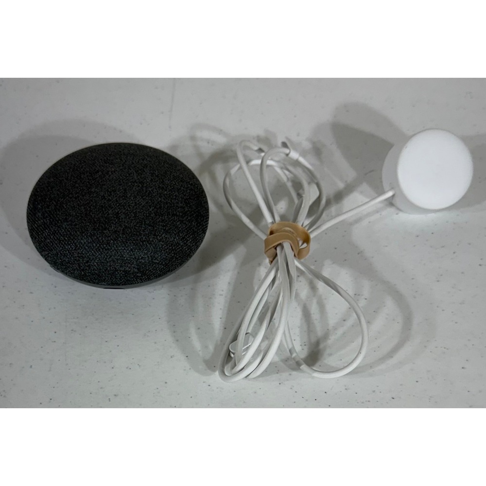 Google Home Mini Speaker Charcoal H0A 1st Gen Gray Power Cord Tested Working